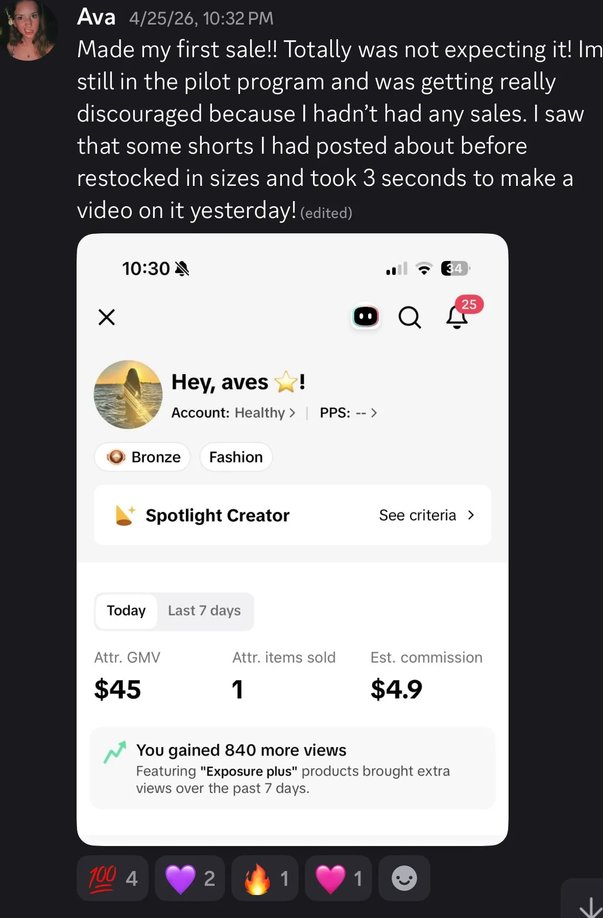 Client review screenshot