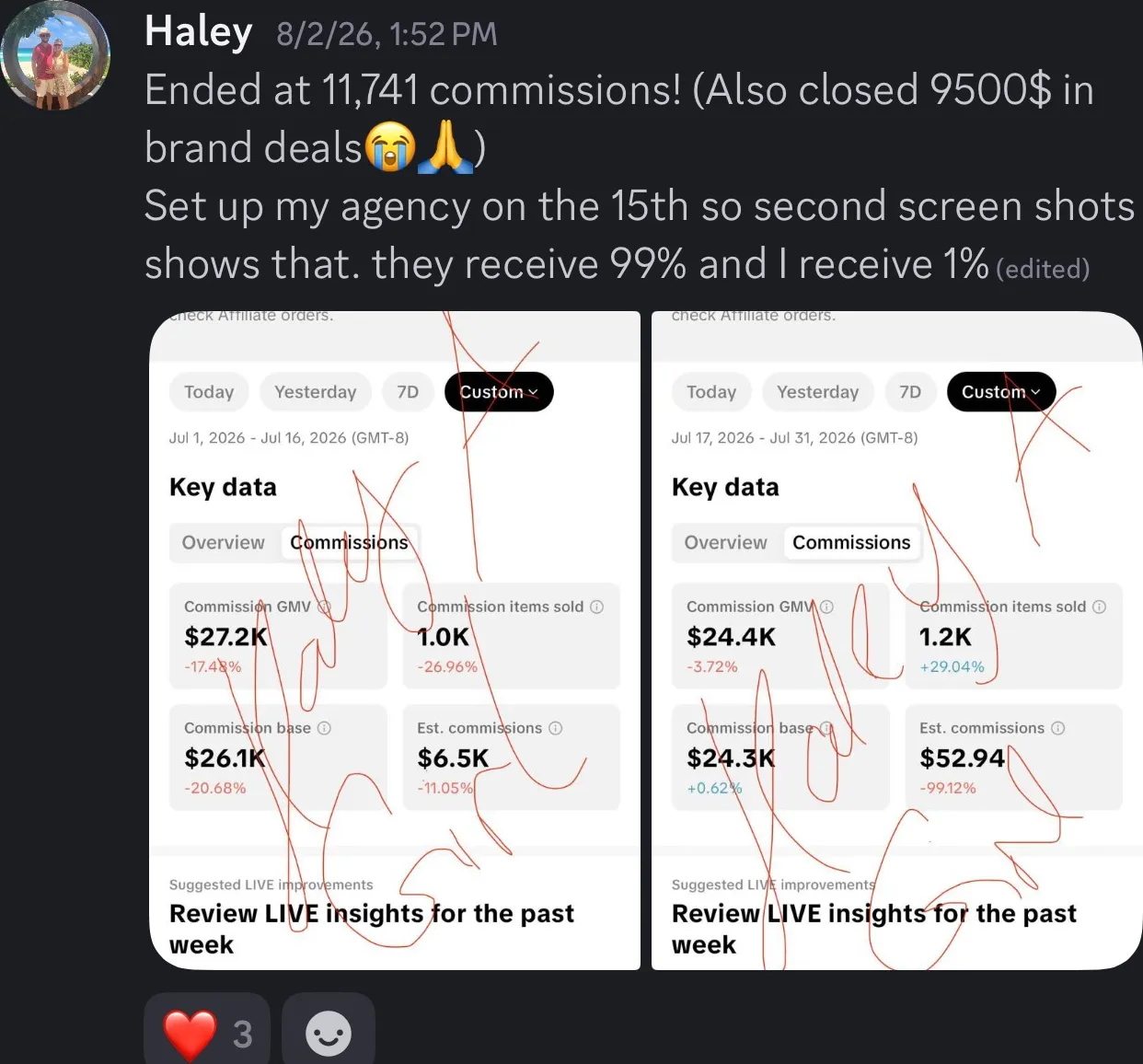 Client review screenshot
