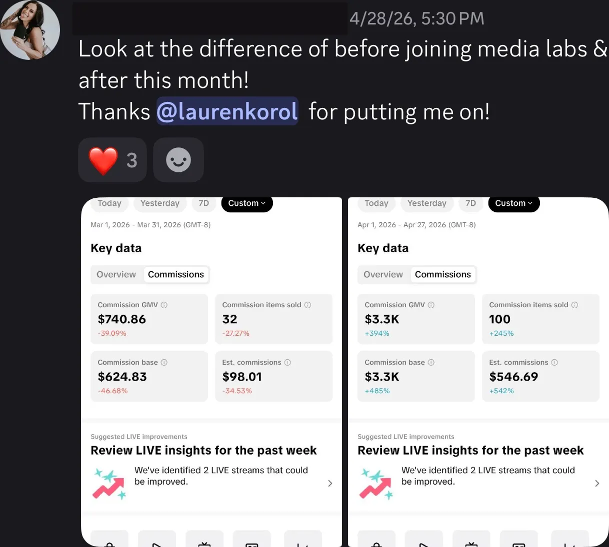 Client review screenshot