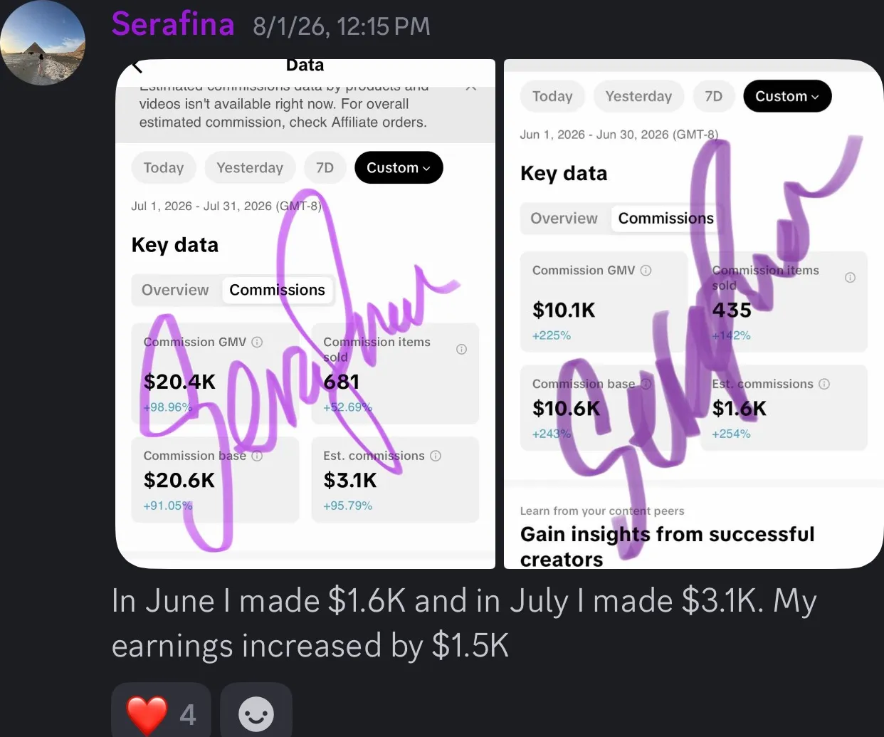 Client review screenshot