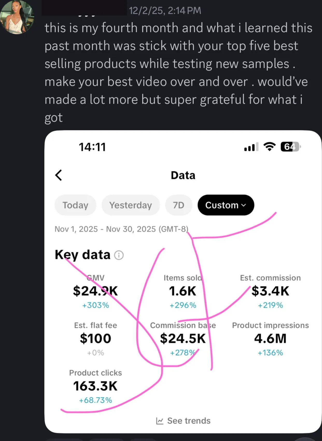 Client review screenshot