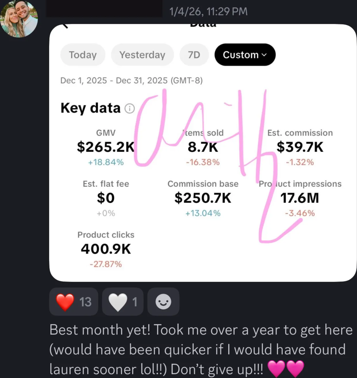 Client review screenshot