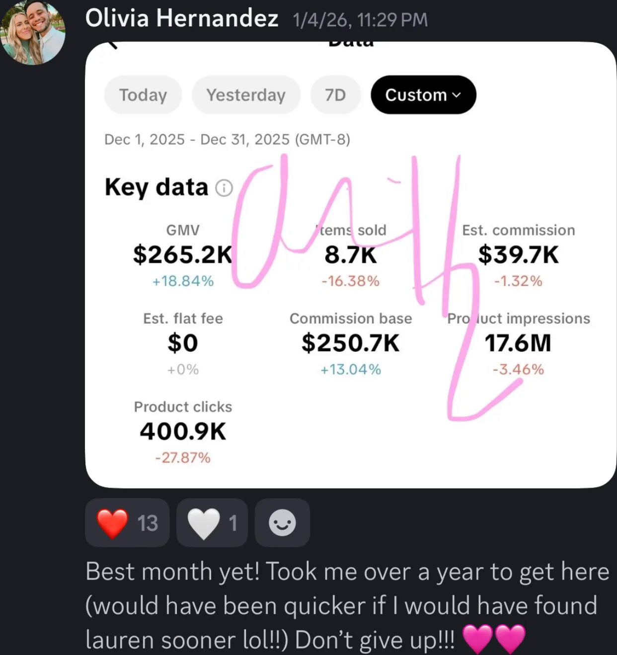 Client review screenshot