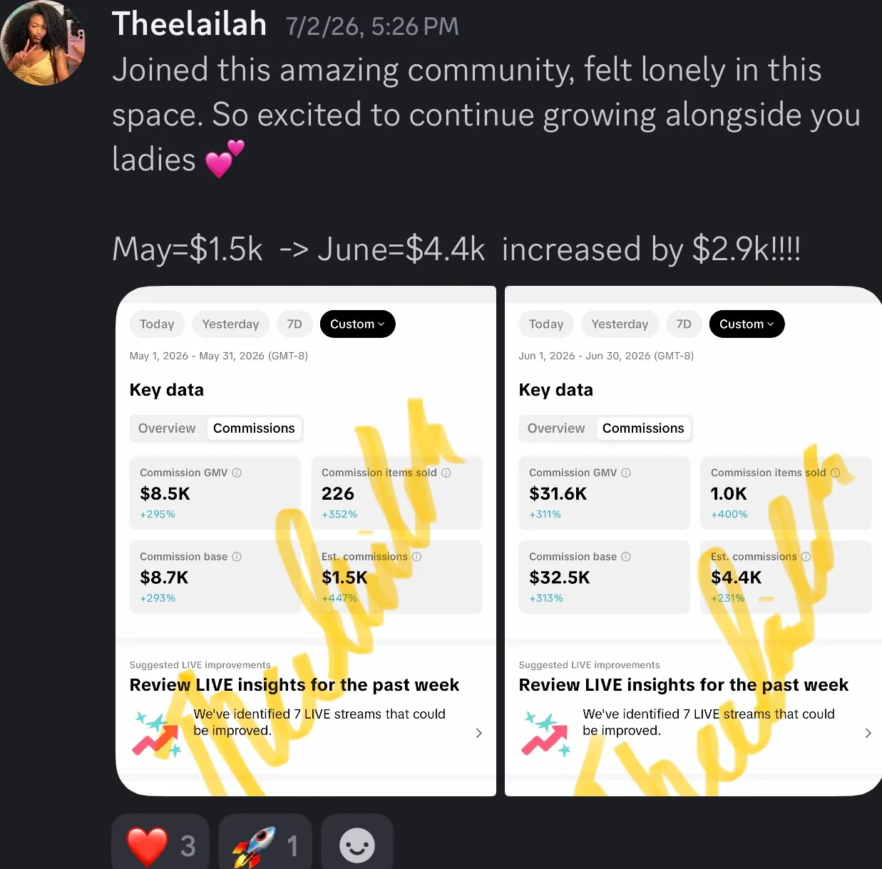 Client review screenshot