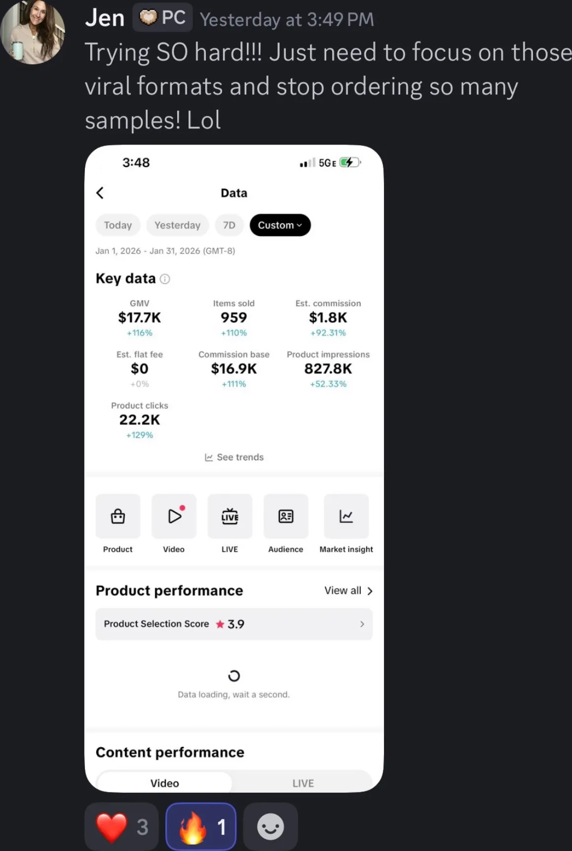 Client review screenshot