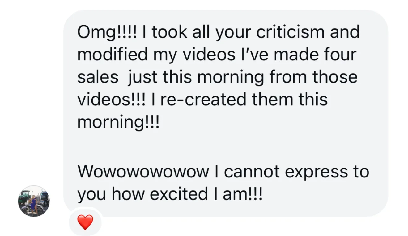 Client review screenshot