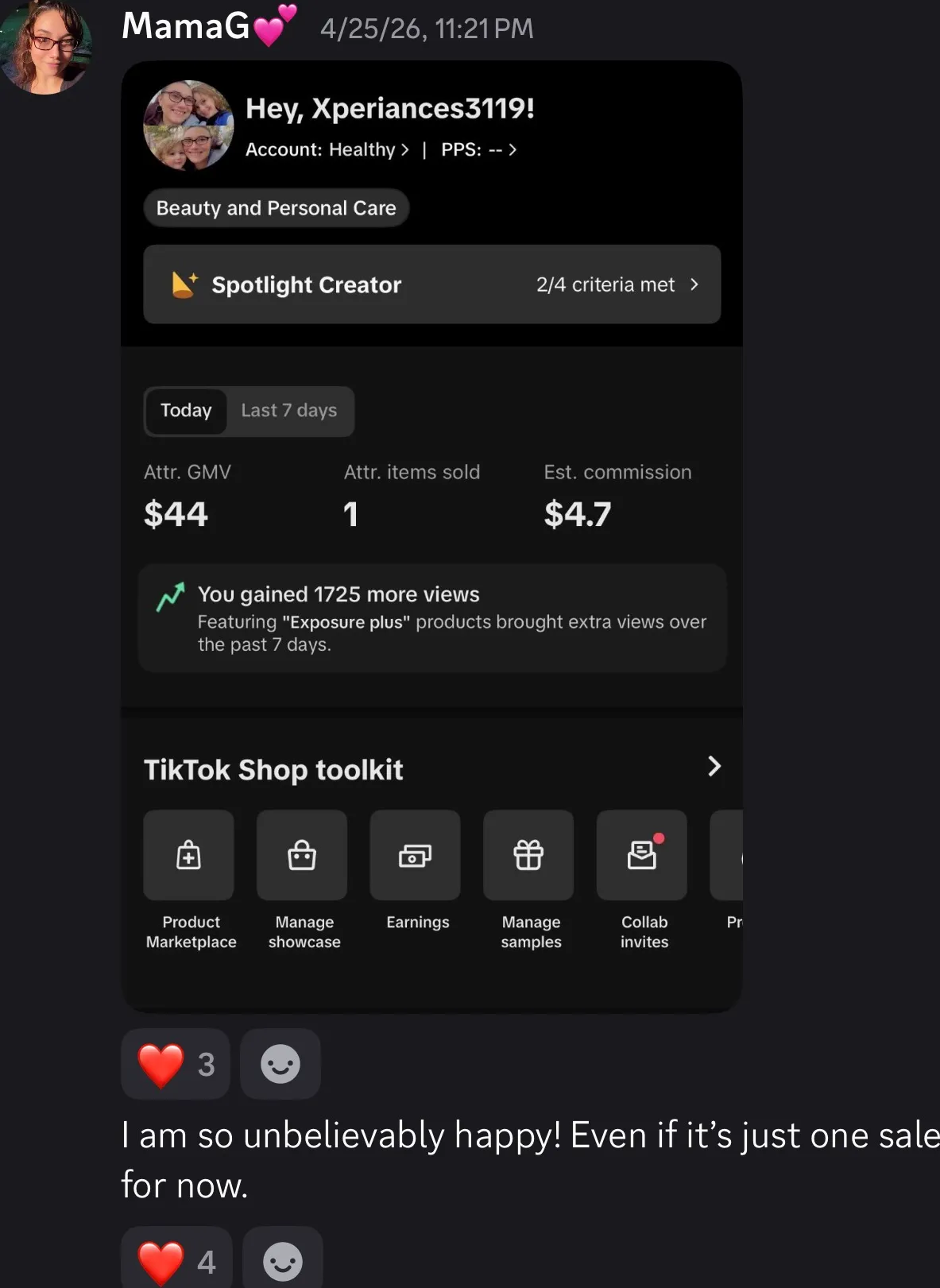 Client review screenshot