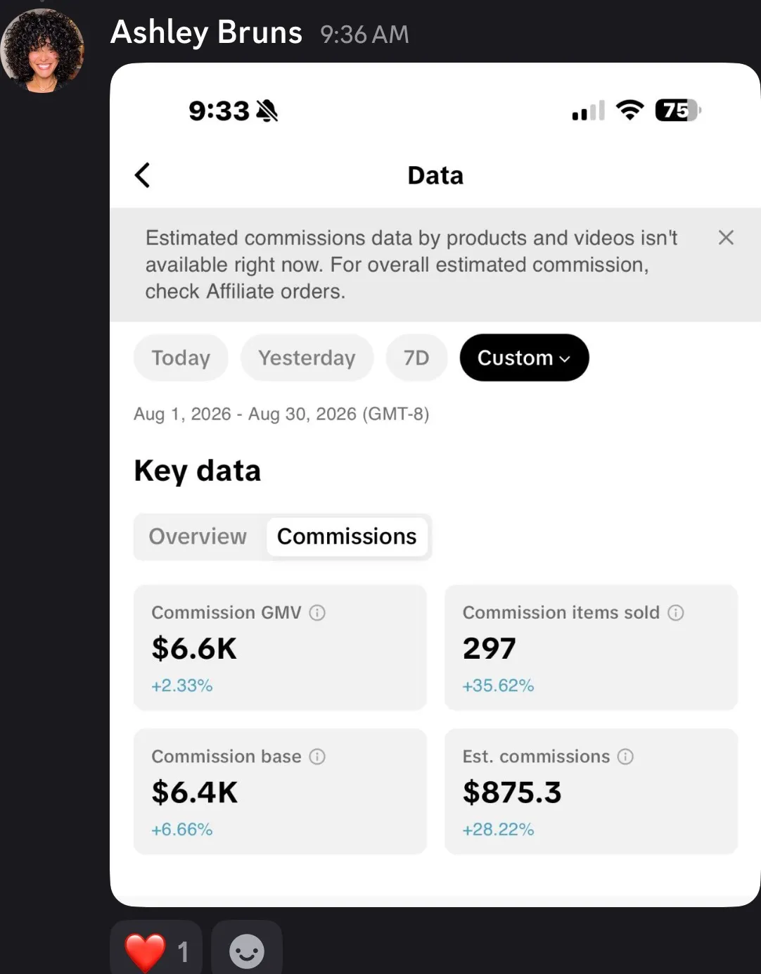 Client review screenshot