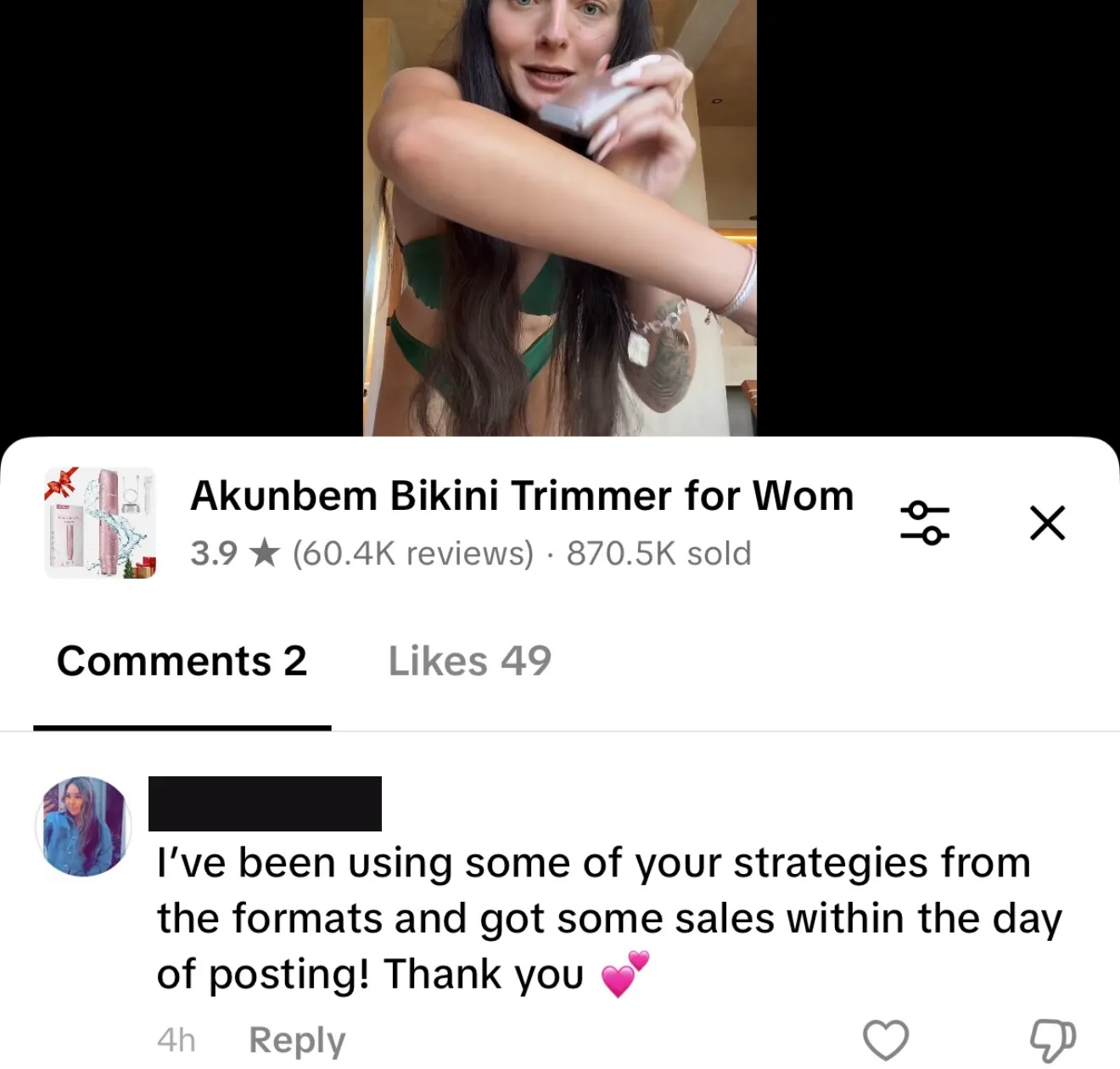 Client review screenshot