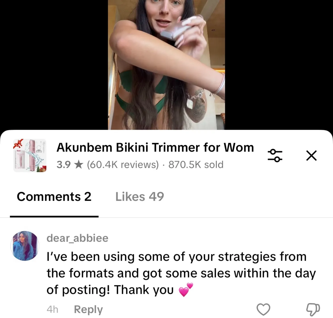 Client review screenshot