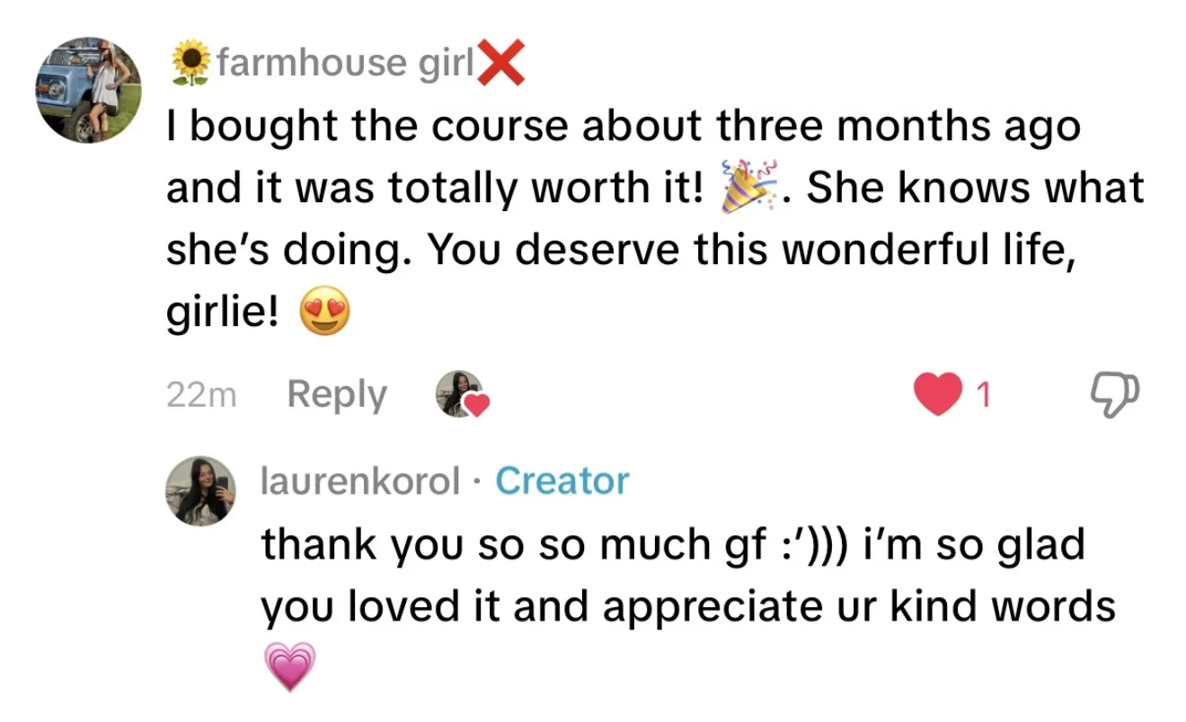 Client review screenshot