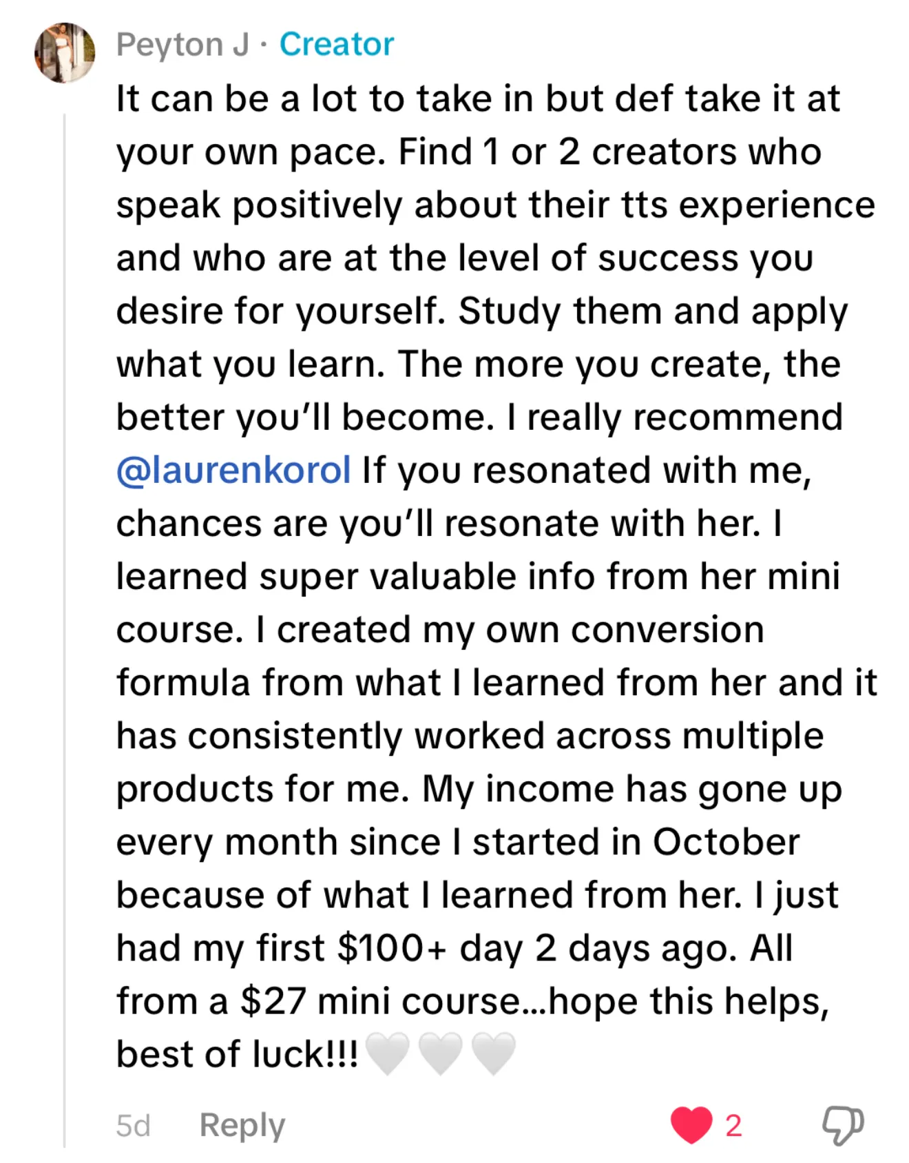 Client review screenshot