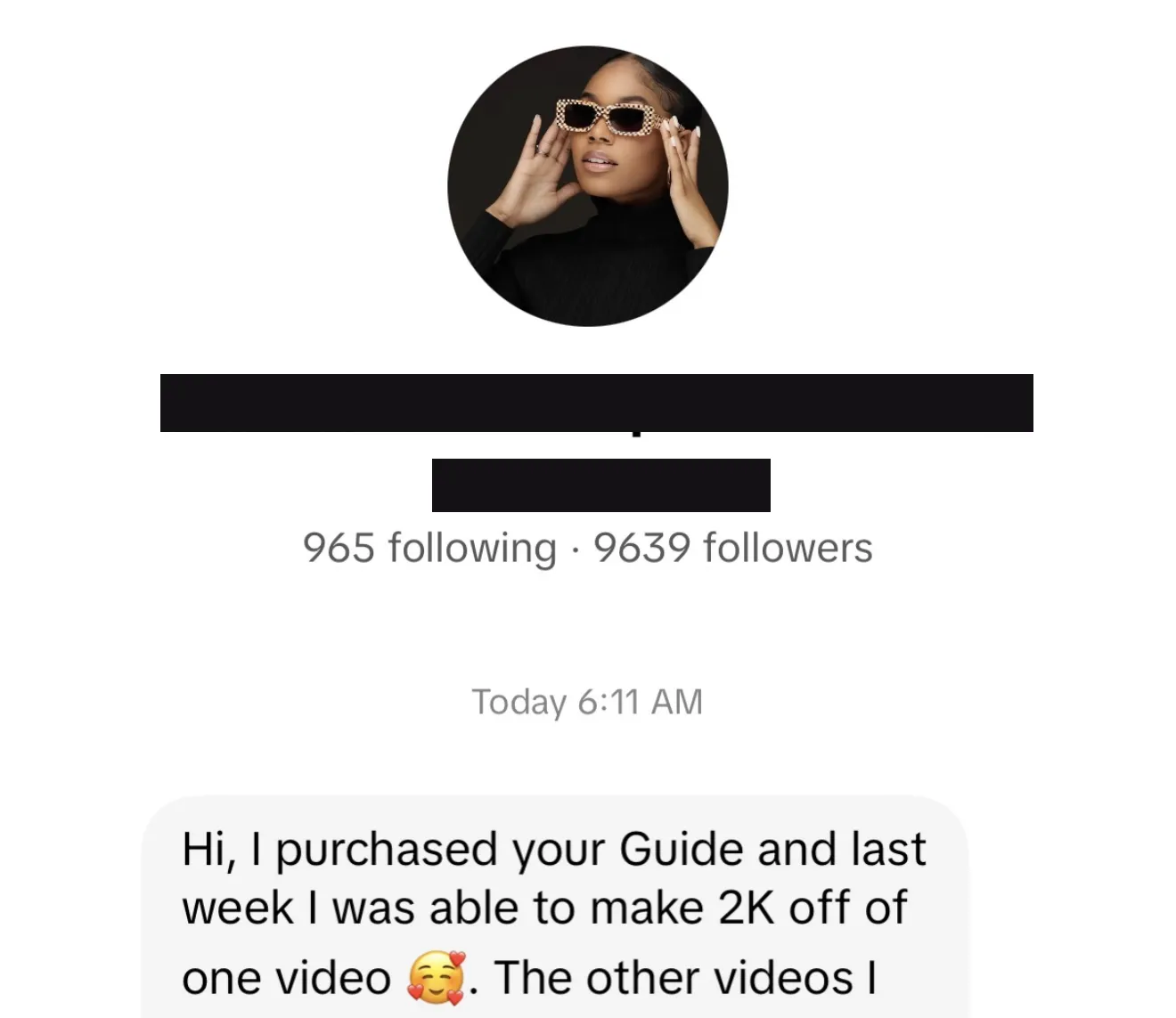 Client review screenshot
