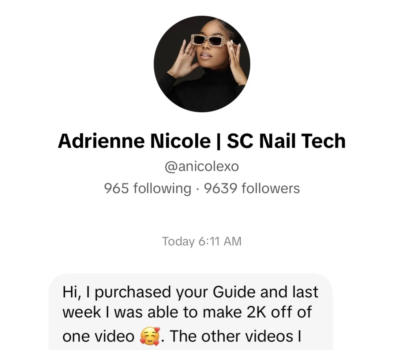 Client review screenshot
