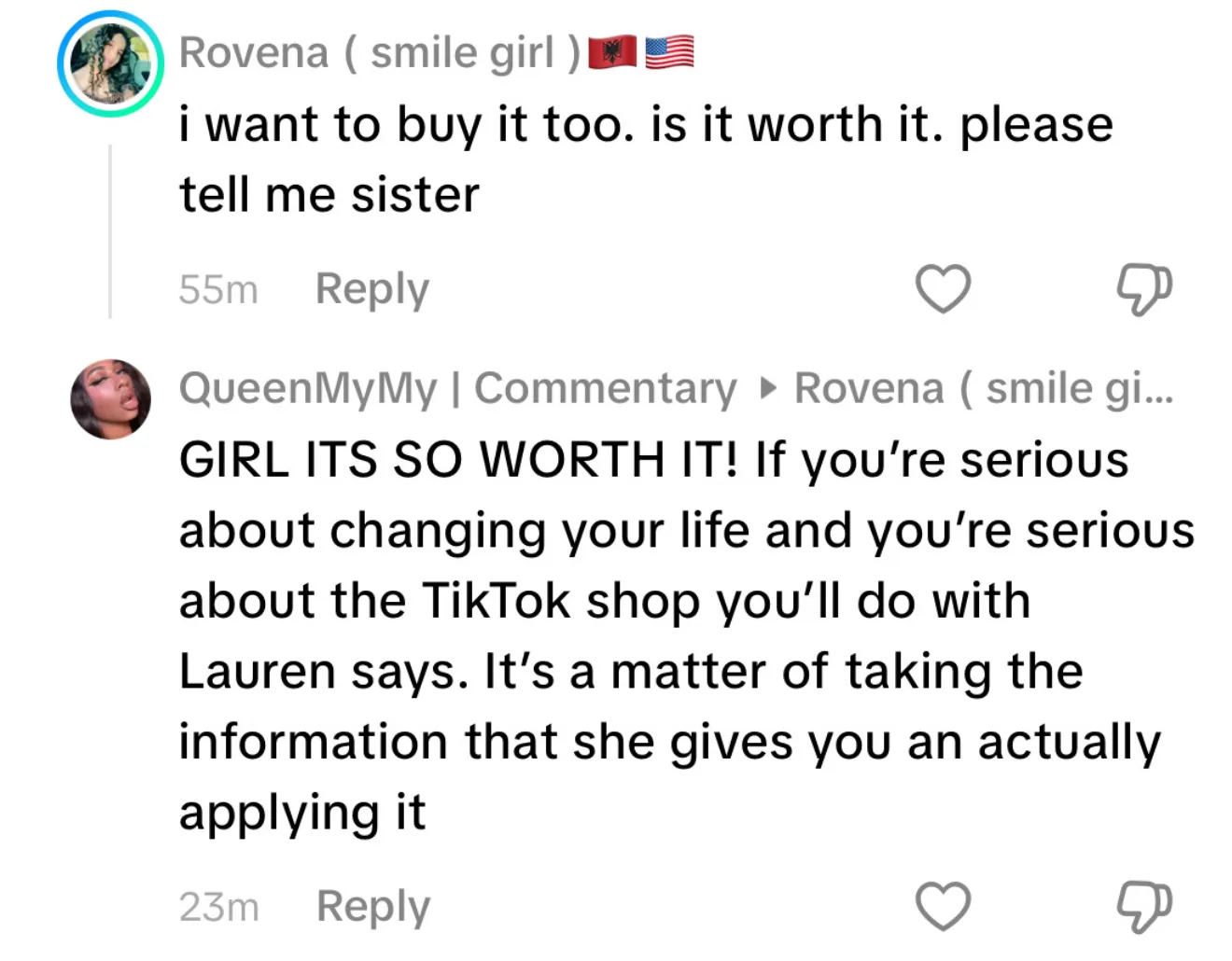 Client review screenshot