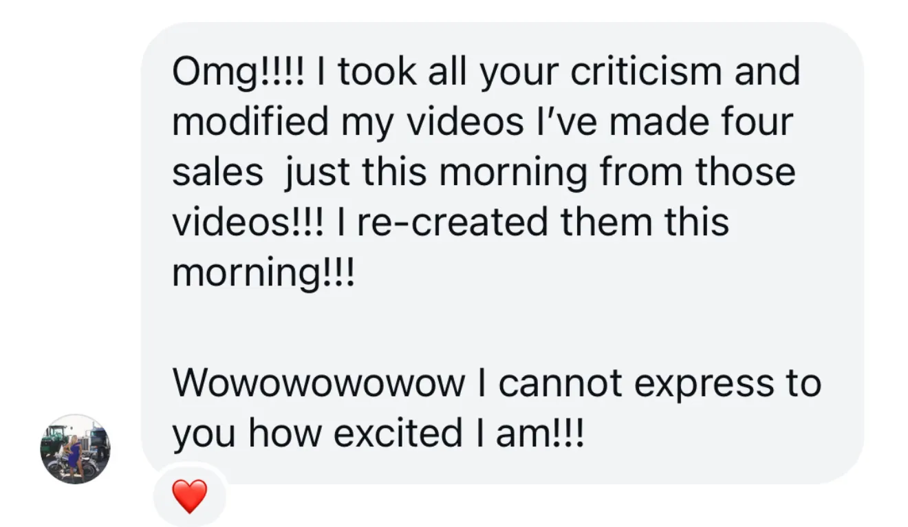Client review screenshot