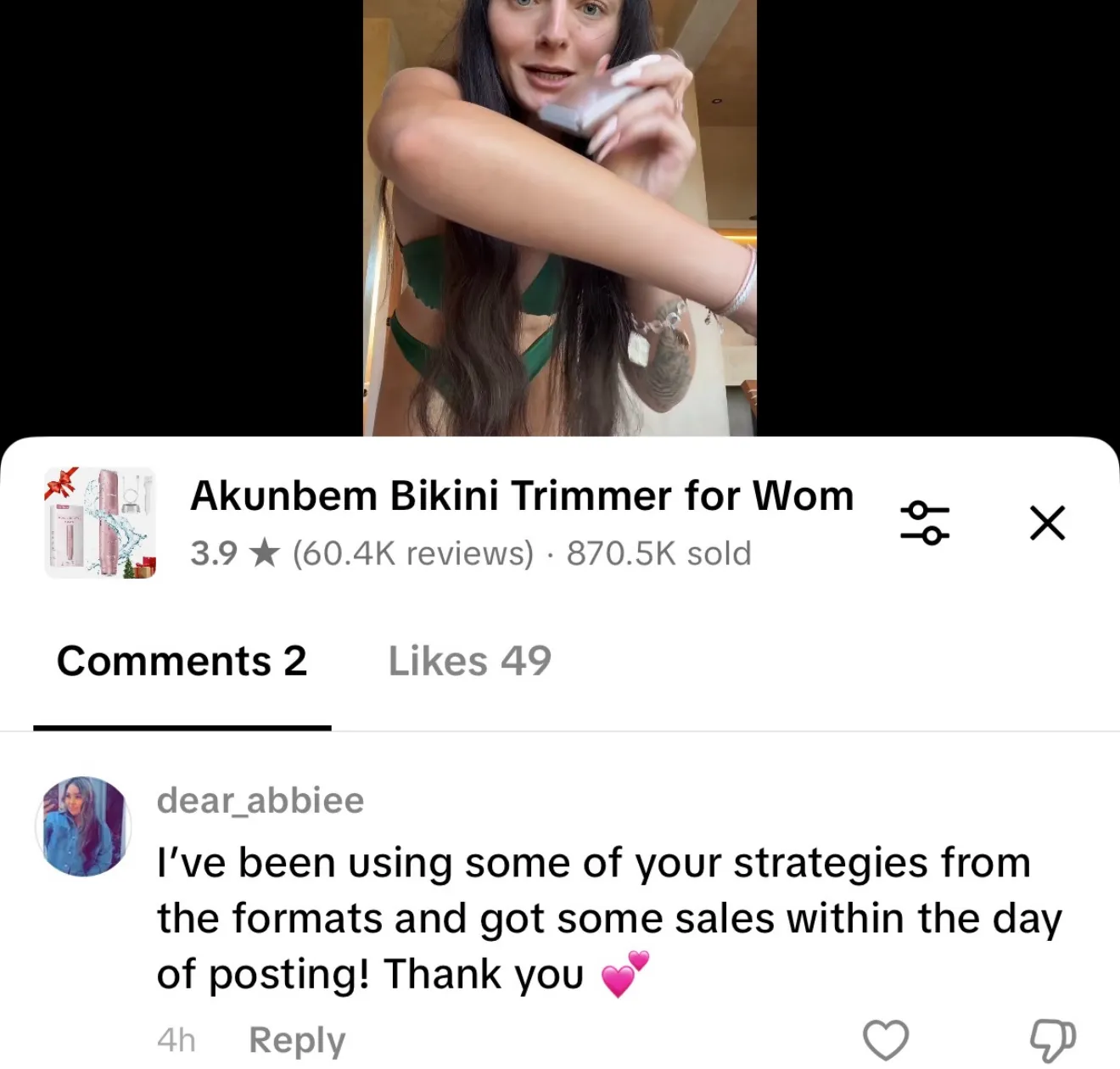 Client review screenshot
