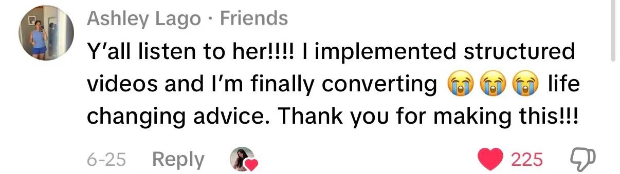 Ashley — Finally converting