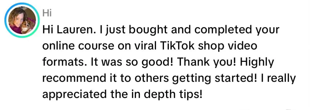 TikTok Shop Creator — Course completed, results already showing