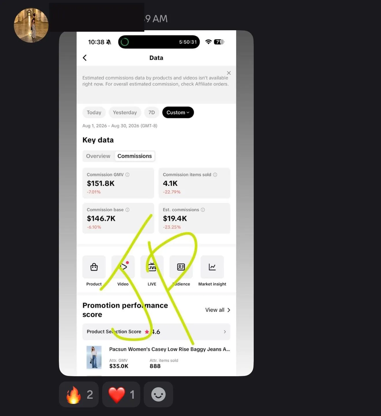 She made $19,400 in one month